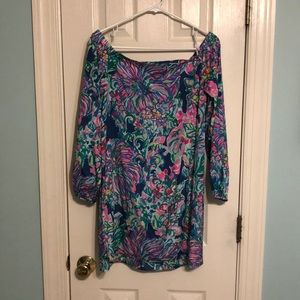 Lily Pulitzer longsleeved across the shoulder dres